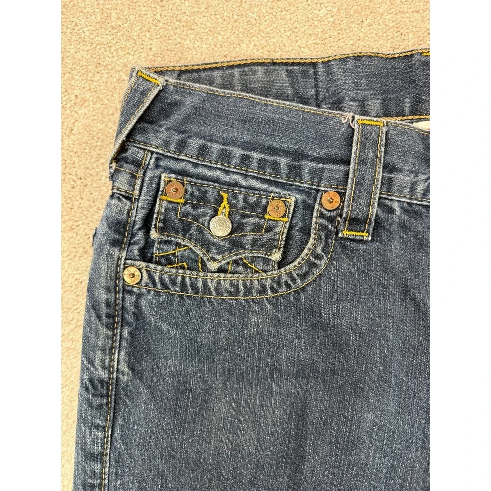 True Religion Ricky Men's Size 30x31 Straight Leg Jeans Blue Flap Pockets 703369